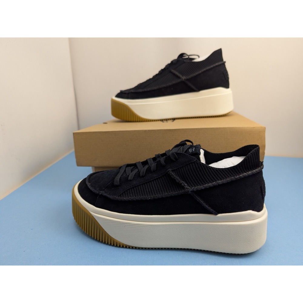 UGG Black Suede EZ-Duzzit Lace 2" Platform Sneakers Mules Women US 11 1152717